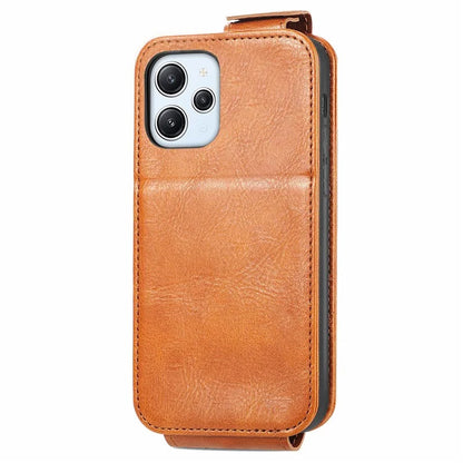 For Xiaomi Poco M6 Pro 5G / Redmi 12 4G / 12 5G (Global) Case Vertical Flip Zipper Leather Phone Cover