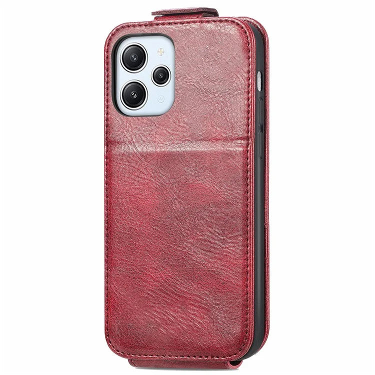 For Xiaomi Poco M6 Pro 5G / Redmi 12 4G / 12 5G (Global) Case Vertical Flip Zipper Leather Phone Cover