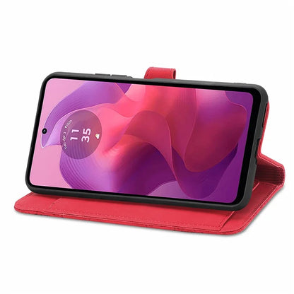 For Motorola Moto E14 4G / G04 4G / G04s 4G / G24 4G Case Flower Zipper Pocket Leather Flip Protective Phone Cover