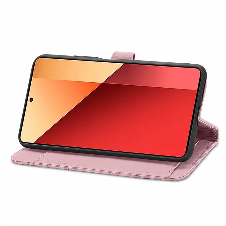 For Xiaomi Redmi Note 13 Pro 4G / Poco M6 Pro 4G Case Flower Leather Cover with Zipper Pocket