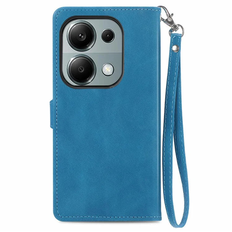 For Xiaomi Redmi Note 13 Pro 4G / Poco M6 Pro 4G Case Flower Leather Cover with Zipper Pocket