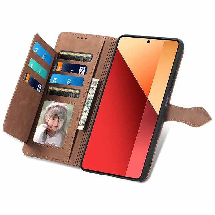For Xiaomi Redmi Note 13 Pro 4G / Poco M6 Pro 4G Case Flower Leather Cover with Zipper Pocket