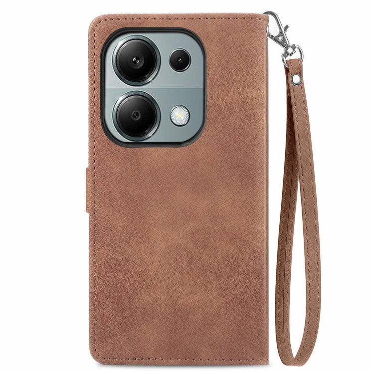 For Xiaomi Redmi Note 13 Pro 4G / Poco M6 Pro 4G Case Flower Leather Cover with Zipper Pocket