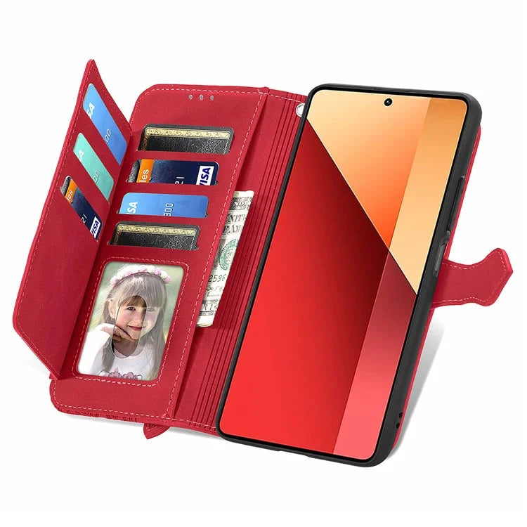 For Xiaomi Redmi Note 13 Pro 4G / Poco M6 Pro 4G Case Flower Leather Cover with Zipper Pocket