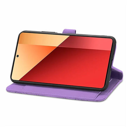 For Xiaomi Redmi Note 13 Pro 4G / Poco M6 Pro 4G Case Flower Leather Cover with Zipper Pocket