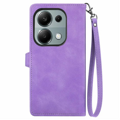 For Xiaomi Redmi Note 13 Pro 4G / Poco M6 Pro 4G Case Flower Leather Cover with Zipper Pocket