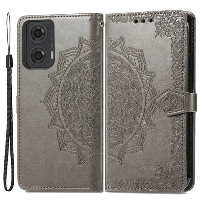 For Motorola Moto E14 4G / G04 4G / G04s 4G / G24 4G Card Slots Case PU Leather Embossed Phone Cover with Wallet