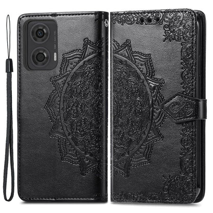 For Motorola Moto E14 4G / G04 4G / G04s 4G / G24 4G Card Slots Case PU Leather Embossed Phone Cover with Wallet