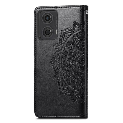 For Motorola Moto E14 4G / G04 4G / G04s 4G / G24 4G Card Slots Case PU Leather Embossed Phone Cover with Wallet
