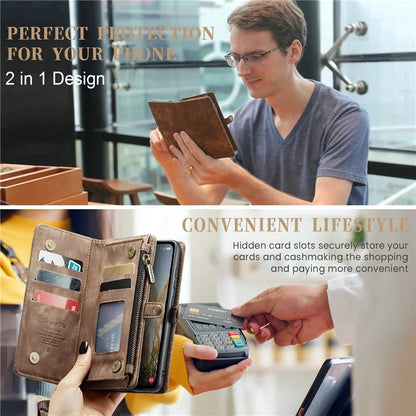 CASEME 008 Series for Samsung Galaxy A35 5G Leather Case Magnetic Detachable Phone Cover