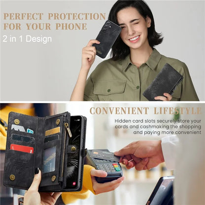 CASEME 008 Series for Samsung Galaxy A35 5G Leather Case Magnetic Detachable Phone Cover