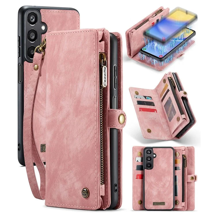 CASEME 008 Series for Samsung Galaxy A15 4G / 5G Leather Case Stand Wallet Zipper Phone Cover