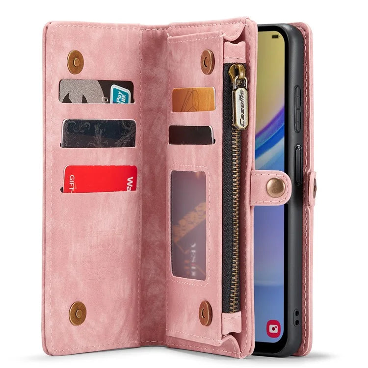 CASEME 008 Series for Samsung Galaxy A15 4G / 5G Leather Case Stand Wallet Zipper Phone Cover
