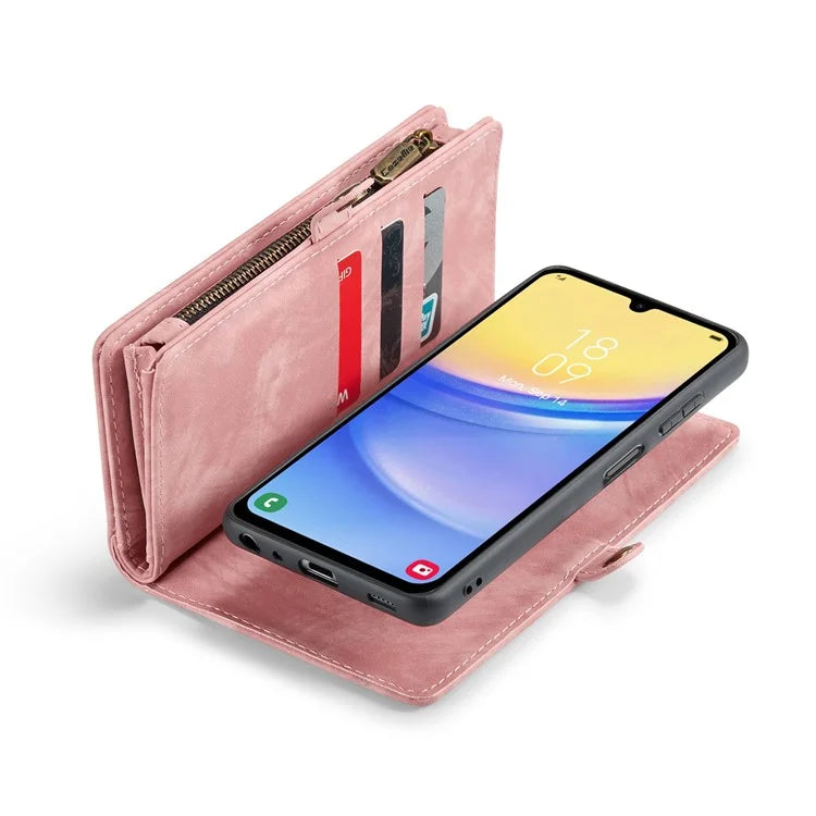 CASEME 008 Series for Samsung Galaxy A15 4G / 5G Leather Case Stand Wallet Zipper Phone Cover
