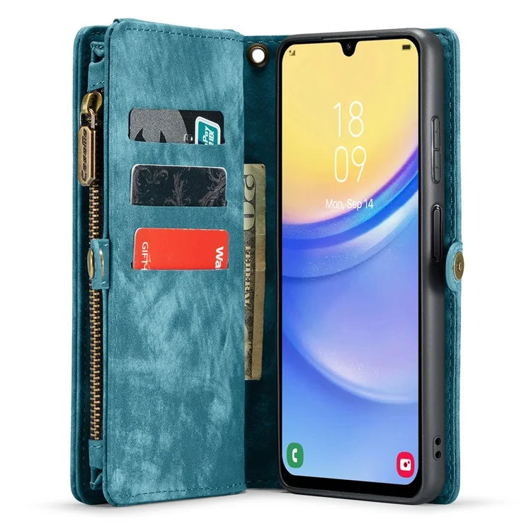 CASEME 008 Series for Samsung Galaxy A15 4G / 5G Leather Case Stand Wallet Zipper Phone Cover