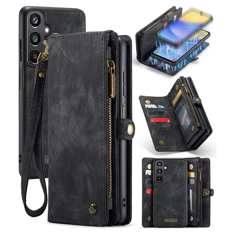 CASEME 008 Series for Samsung Galaxy A15 4G / 5G Leather Case Stand Wallet Zipper Phone Cover