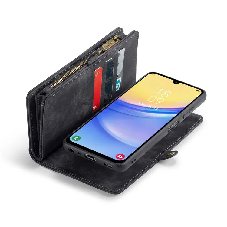 CASEME 008 Series for Samsung Galaxy A15 4G / 5G Leather Case Stand Wallet Zipper Phone Cover