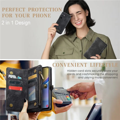 CASEME 008 Series for Samsung Galaxy A15 4G / 5G Leather Case Stand Wallet Zipper Phone Cover