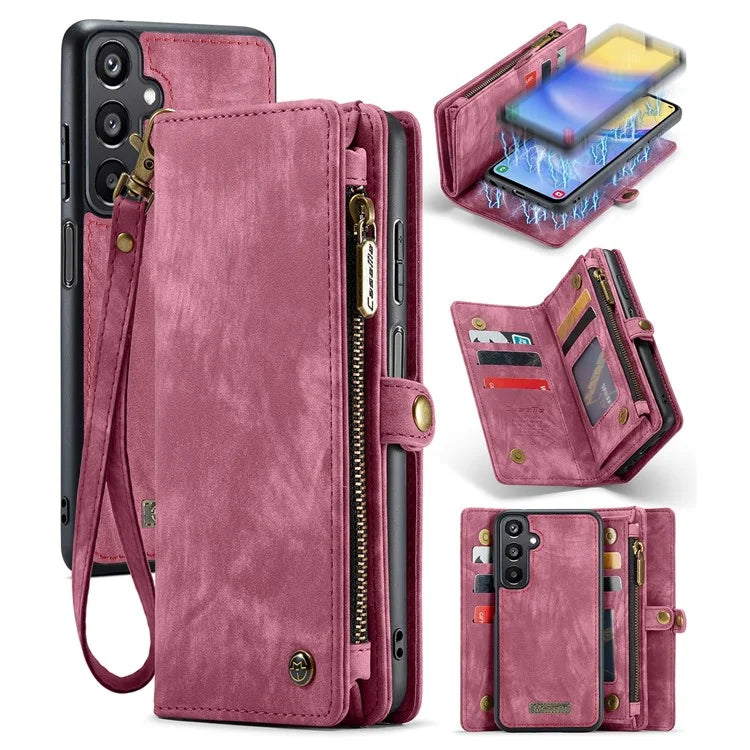 CASEME 008 Series for Samsung Galaxy A15 4G / 5G Leather Case Stand Wallet Zipper Phone Cover