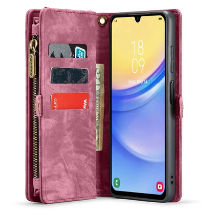 CASEME 008 Series for Samsung Galaxy A15 4G / 5G Leather Case Stand Wallet Zipper Phone Cover
