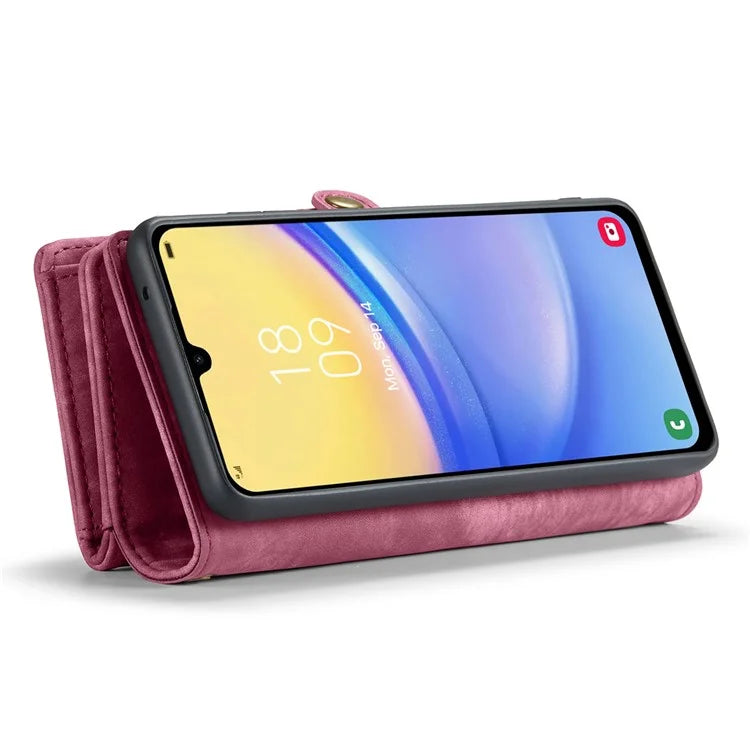 CASEME 008 Series for Samsung Galaxy A15 4G / 5G Leather Case Stand Wallet Zipper Phone Cover