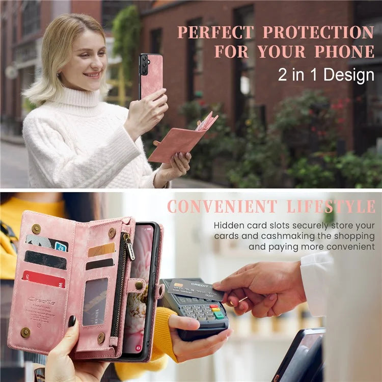 CASEME 008 Series for Samsung Galaxy A25 5G (Global) (161.0 x 76.5 x 8.3mm) Case Leather Wallet Phone Cover