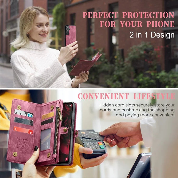 CASEME 008 Series for Samsung Galaxy A25 5G (Global) (161.0 x 76.5 x 8.3mm) Case Leather Wallet Phone Cover