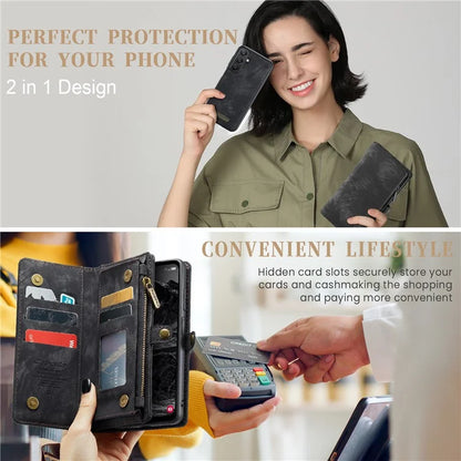 CASEME 008 Series for Samsung Galaxy A25 5G (Global) (161.0 x 76.5 x 8.3mm) Case Leather Wallet Phone Cover