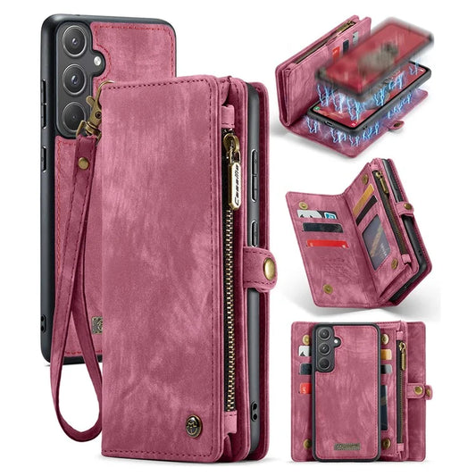 CASEME 008 Series for Samsung Galaxy A55 5G Case Detachable Wallet Phone Cover with Hand Strap