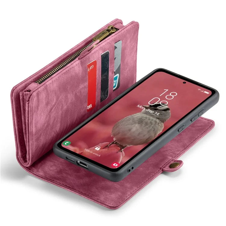 CASEME 008 Series for Samsung Galaxy A55 5G Case Detachable Wallet Phone Cover with Hand Strap