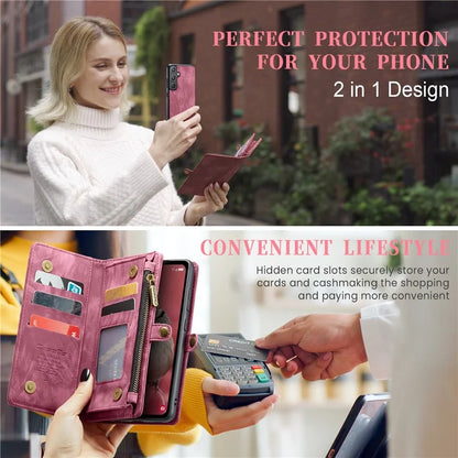 CASEME 008 Series for Samsung Galaxy A55 5G Case Detachable Wallet Phone Cover with Hand Strap