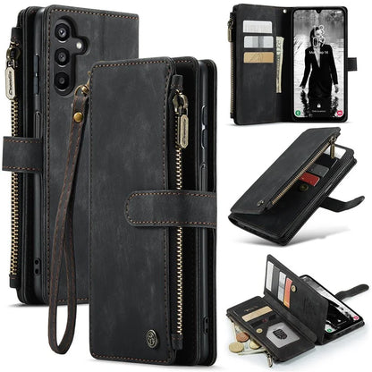 CASEME C30 Series for Samsung Galaxy A15 4G / 5G Case 10 Card Holder Leather Flip Protective Phone Cover