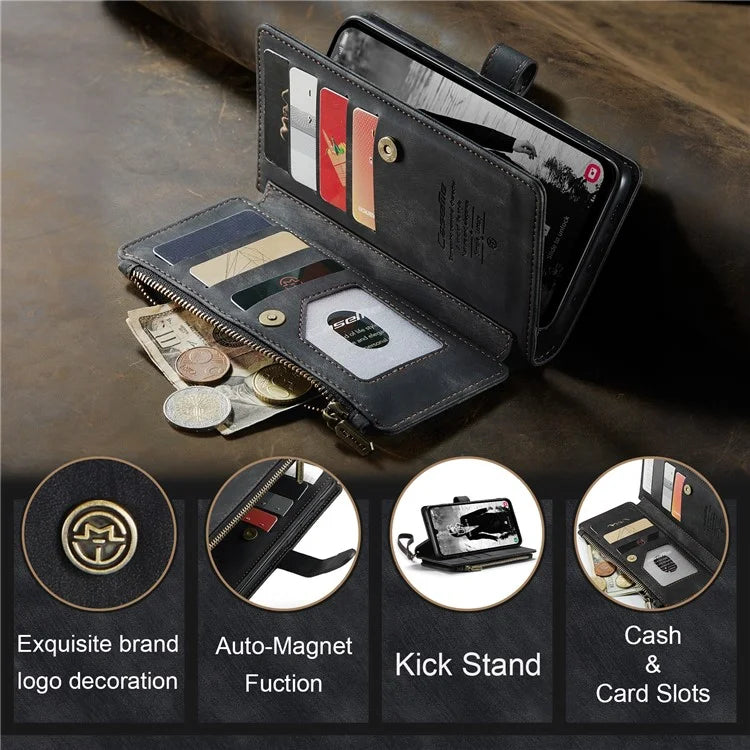 CASEME C30 Series for Samsung Galaxy A15 4G / 5G Case 10 Card Holder Leather Flip Protective Phone Cover