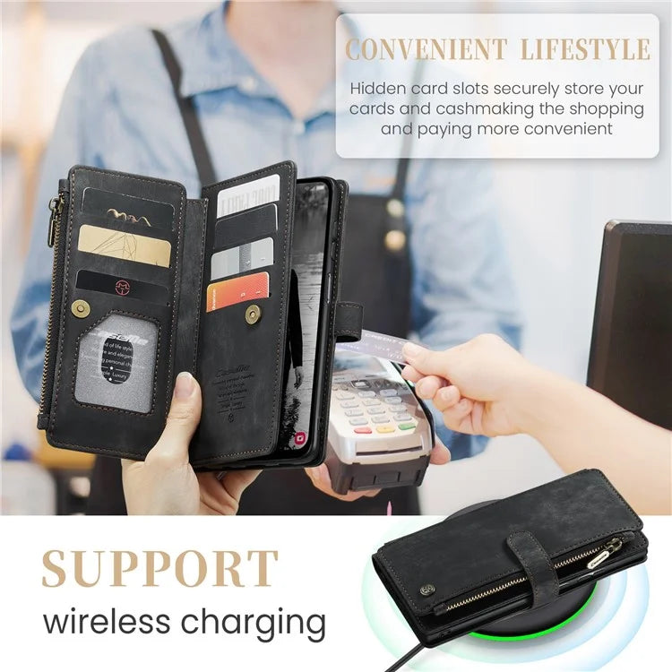 CASEME C30 Series for Samsung Galaxy A15 4G / 5G Case 10 Card Holder Leather Flip Protective Phone Cover