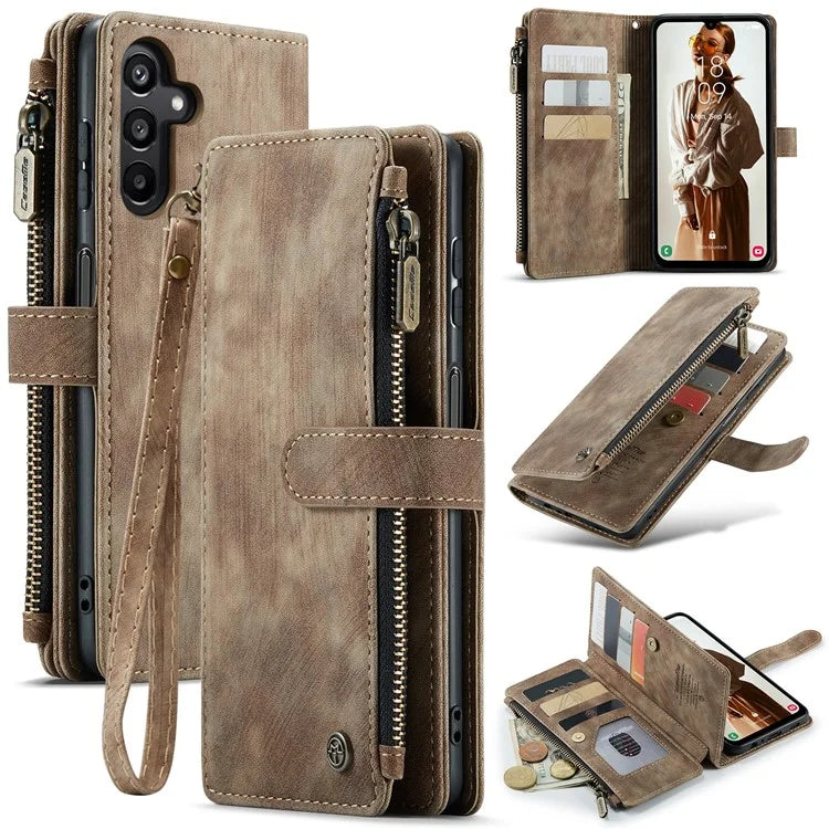 CASEME C30 Series for Samsung Galaxy A15 4G / 5G Case 10 Card Holder Leather Flip Protective Phone Cover
