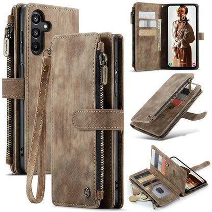 CASEME C30 Series for Samsung Galaxy A15 4G / 5G Case 10 Card Holder Leather Flip Protective Phone Cover