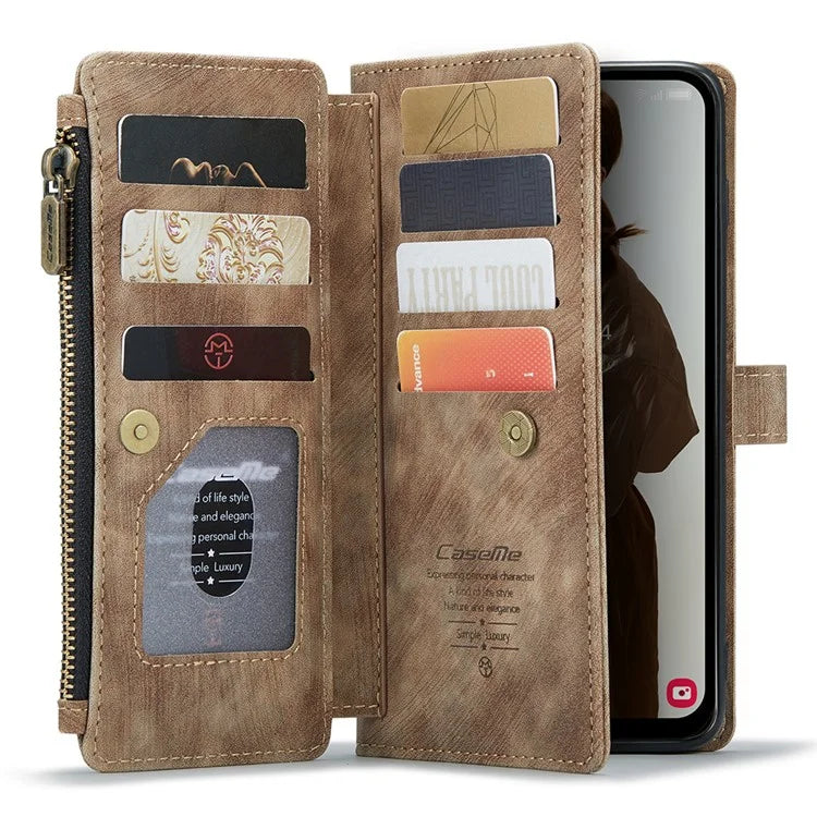 CASEME C30 Series for Samsung Galaxy A15 4G / 5G Case 10 Card Holder Leather Flip Protective Phone Cover