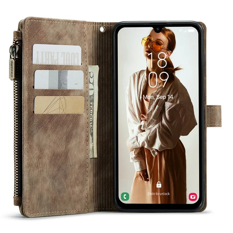 CASEME C30 Series for Samsung Galaxy A15 4G / 5G Case 10 Card Holder Leather Flip Protective Phone Cover