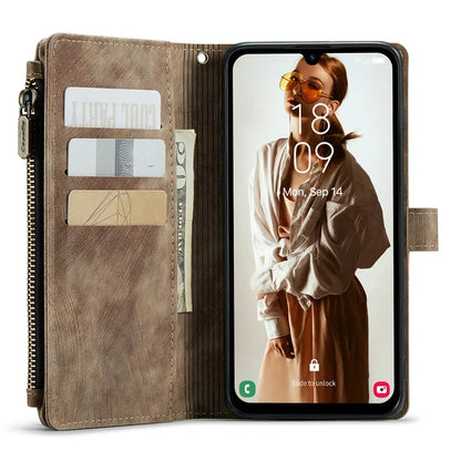 CASEME C30 Series for Samsung Galaxy A15 4G / 5G Case 10 Card Holder Leather Flip Protective Phone Cover