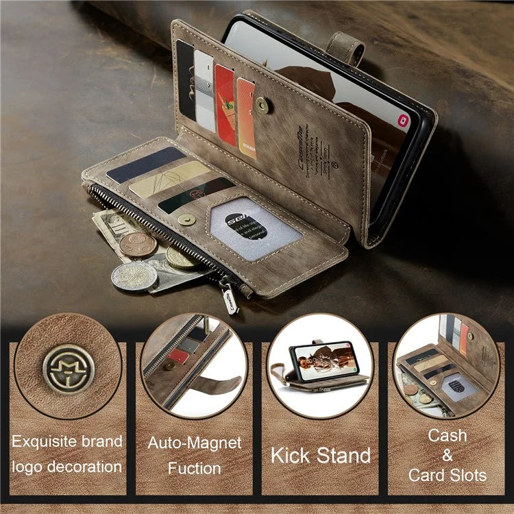 CASEME C30 Series for Samsung Galaxy A15 4G / 5G Case 10 Card Holder Leather Flip Protective Phone Cover