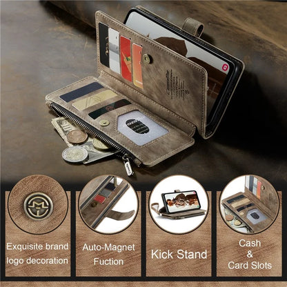 CASEME C30 Series for Samsung Galaxy A15 4G / 5G Case 10 Card Holder Leather Flip Protective Phone Cover