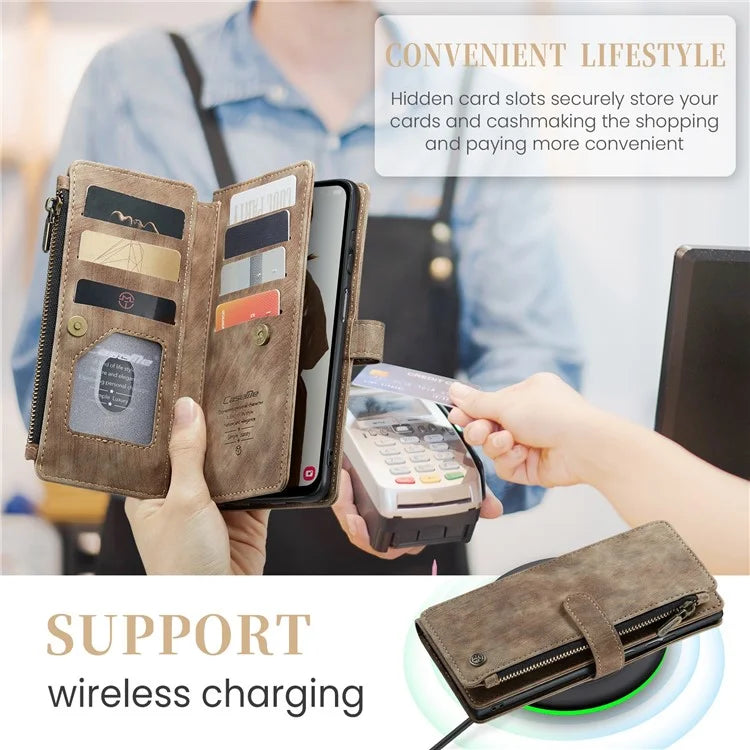 CASEME C30 Series for Samsung Galaxy A15 4G / 5G Case 10 Card Holder Leather Flip Protective Phone Cover