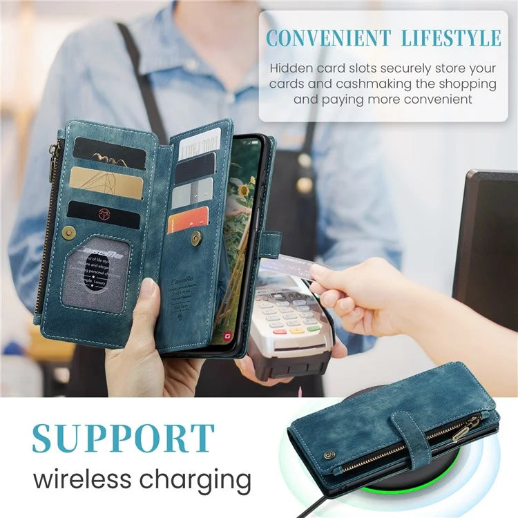 CASEME C30 Series for Samsung Galaxy A15 4G / 5G Case 10 Card Holder Leather Flip Protective Phone Cover