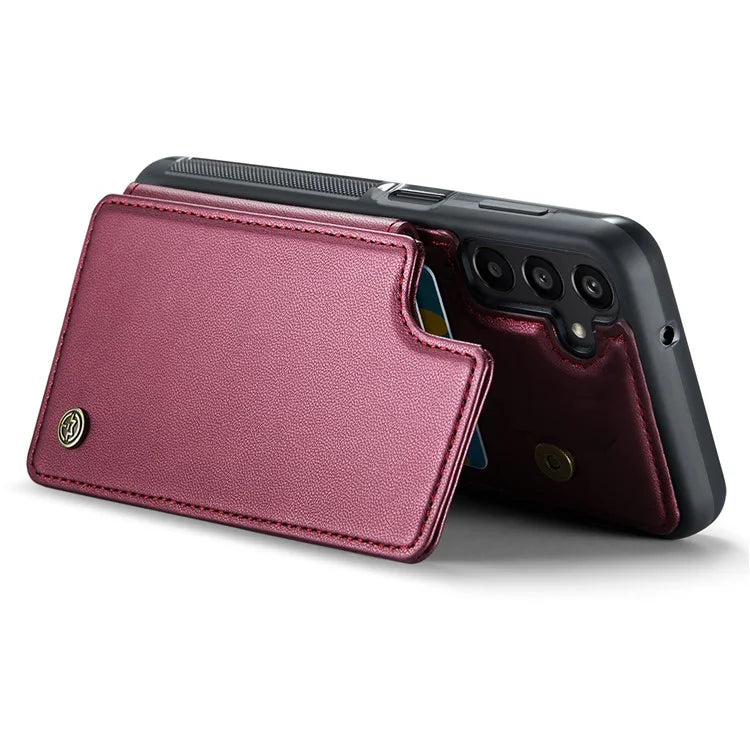 CASEME C22 Series For Samsung Galaxy A15 4G / 5G Case Leather RFID Blocking 5 Card Slots Kickstand Back Cover