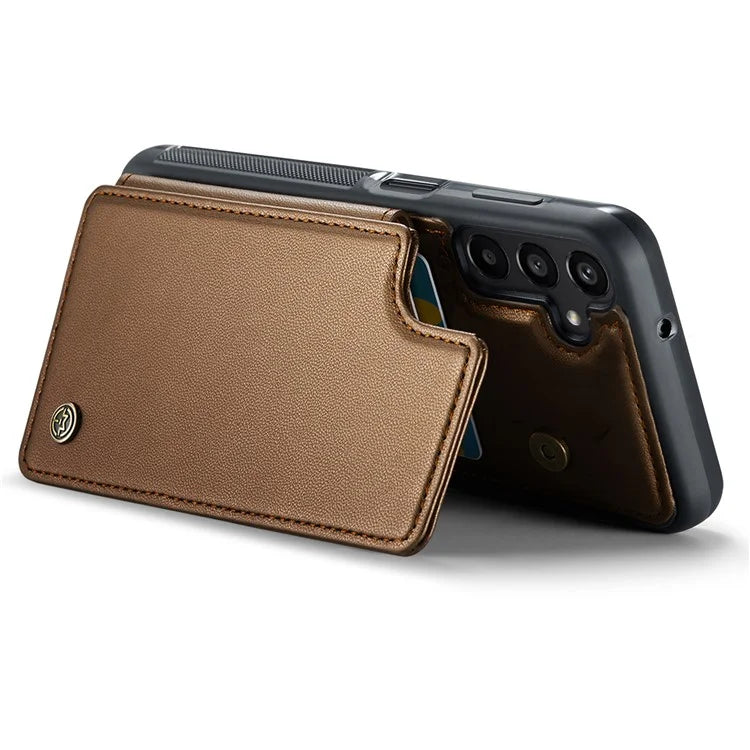 CASEME C22 Series For Samsung Galaxy A15 4G / 5G Case Leather RFID Blocking 5 Card Slots Kickstand Back Cover