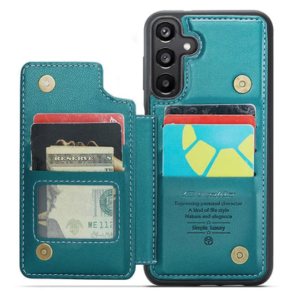 CASEME C22 Series For Samsung Galaxy A15 4G / 5G Case Leather RFID Blocking 5 Card Slots Kickstand Back Cover