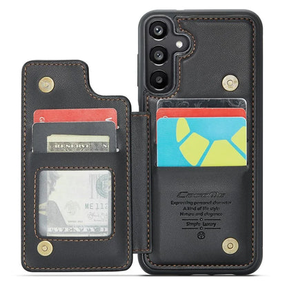 CASEME C22 Series For Samsung Galaxy A15 4G / 5G Case Leather RFID Blocking 5 Card Slots Kickstand Back Cover