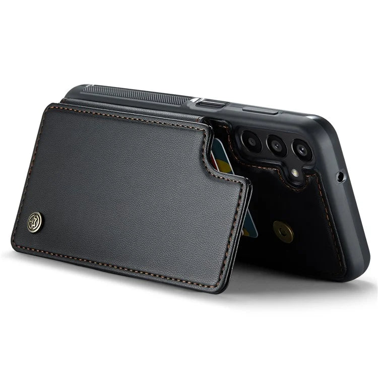 CASEME C22 Series For Samsung Galaxy A15 4G / 5G Case Leather RFID Blocking 5 Card Slots Kickstand Back Cover