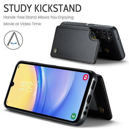 CASEME C22 Series For Samsung Galaxy A15 4G / 5G Case Leather RFID Blocking 5 Card Slots Kickstand Back Cover