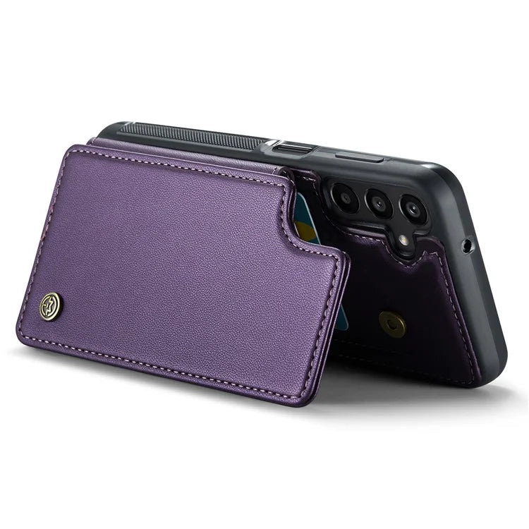 CASEME C22 Series For Samsung Galaxy A15 4G / 5G Case Leather RFID Blocking 5 Card Slots Kickstand Back Cover